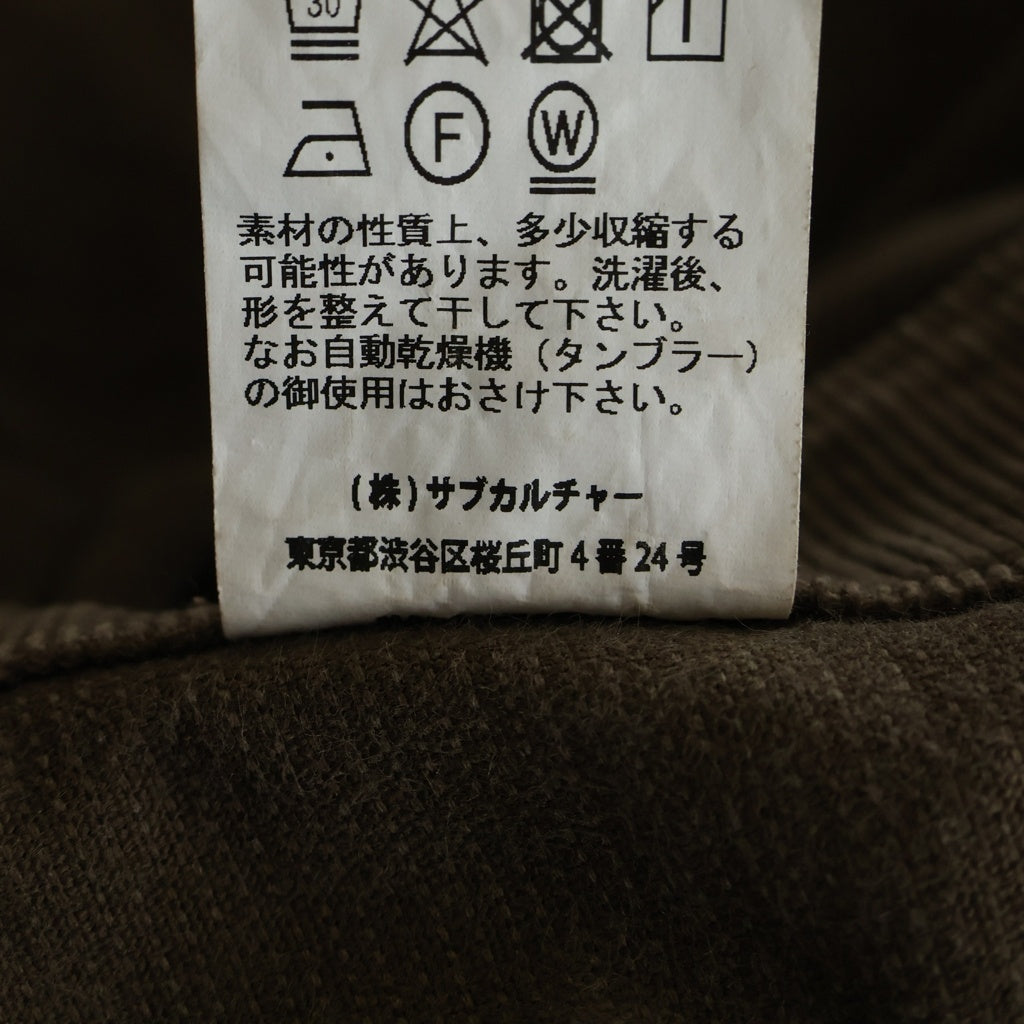 SUBCULTURE(サブカルチャー) ジップフライ コーデュロイベイカーパンツ SCPT-A2303 ブラウン