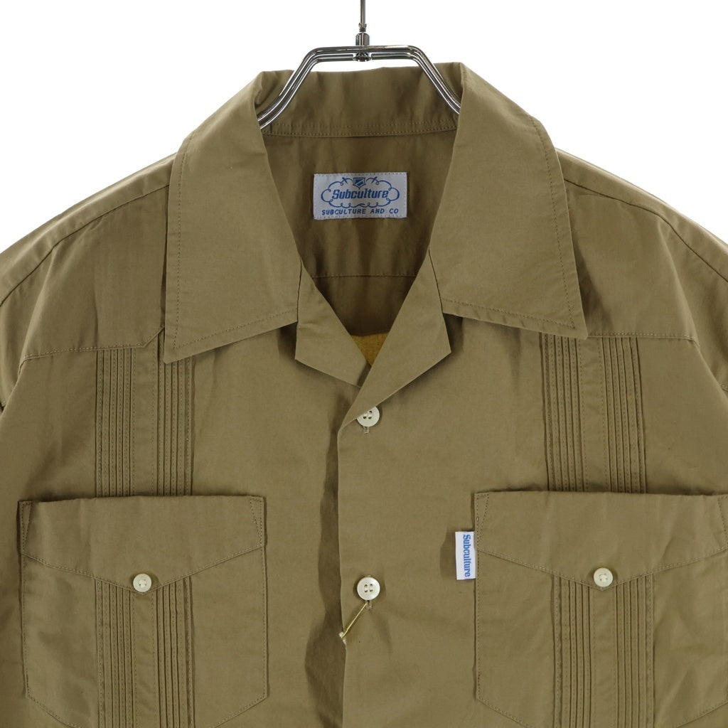 SUBCULTURE(サブカルチャー) キューバ開襟半袖シャツ SCTP-S2505 ベージュ