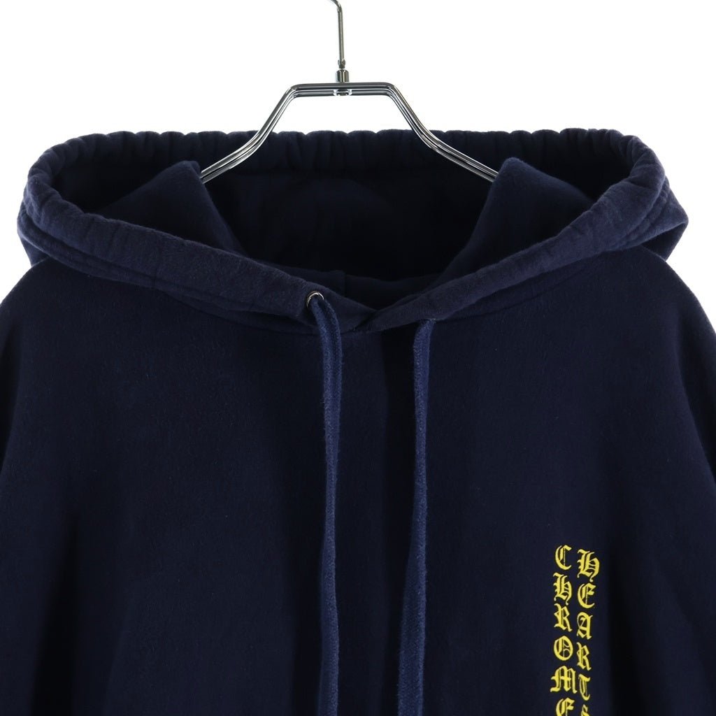 CHROME HEARTS(クロムハーツ) SWTSHRT HD PLVR アームロゴ プルオーバースウェットパーカー フーディー ネイビー/イエロー