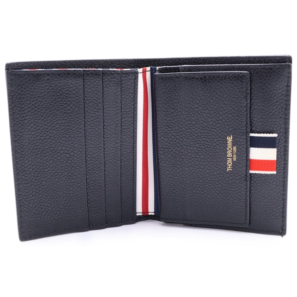 THOM BROWNE(トムブラウン) レザーウォレット 2つ折り財布 ブラック