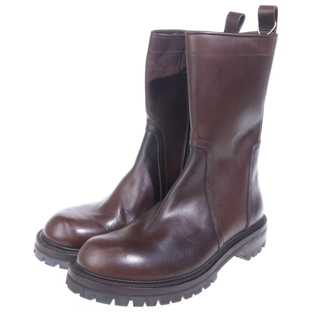 Rick Owens(リックオウエンス) ARMY CREEPER アーミークリーパー レザーハイカットブーツ ブラウン RU01E5850-LGE
