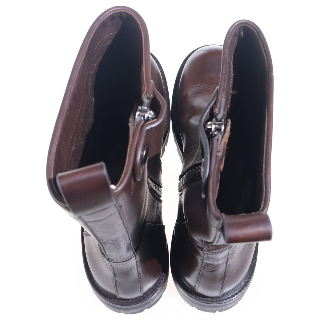 Rick Owens(リックオウエンス) ARMY CREEPER アーミークリーパー レザーハイカットブーツ ブラウン RU01E5850-LGE