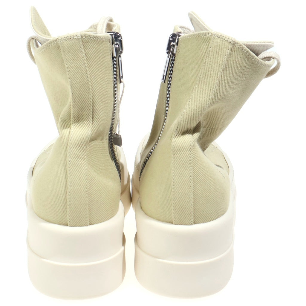 DRKSHDW(ダークシャドウ) DOUBLE BUMPER SNEAKS ダブルバンパー キャンバスハイカットスニーカー ベージュ DS01E3831-DOEM9