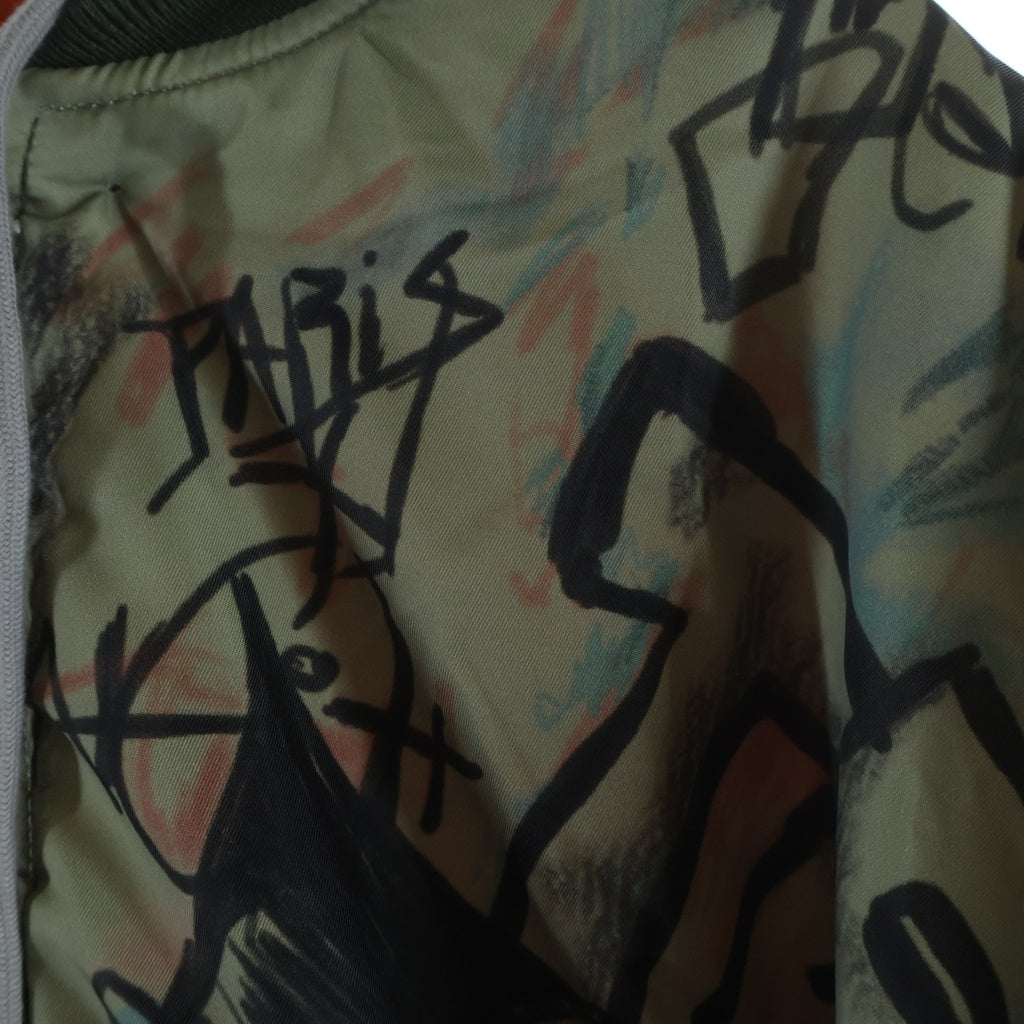 Mowalola(モワローラ) 25AW GRAFFITI BOMBER JACKET グラフィック ボンバージャケット カーキ