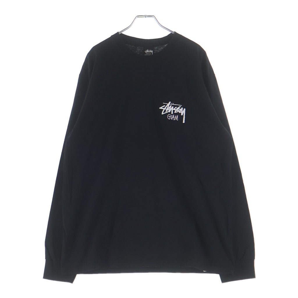 STUSSY(ステューシー) GUAM限定 両面プリント クルーネック 長袖Tシャツ ブラック