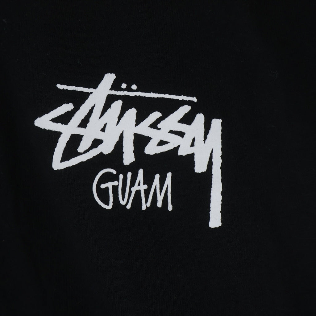 STUSSY(ステューシー) GUAM限定 両面プリント クルーネック 長袖Tシャツ ブラック
