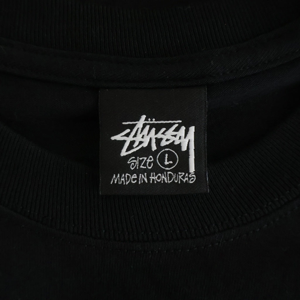 STUSSY(ステューシー) GUAM限定 両面プリント クルーネック 長袖Tシャツ ブラック
