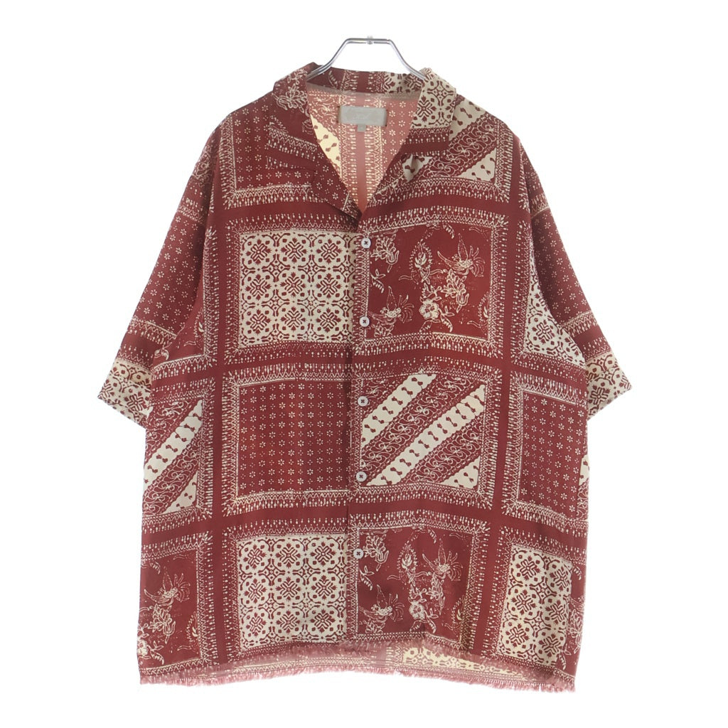 KITH(キス) 24SS Silk Twill Reade Shirt Bitters KHM032055 シルクツイル バンダナ柄 半袖開襟シャツ レッド