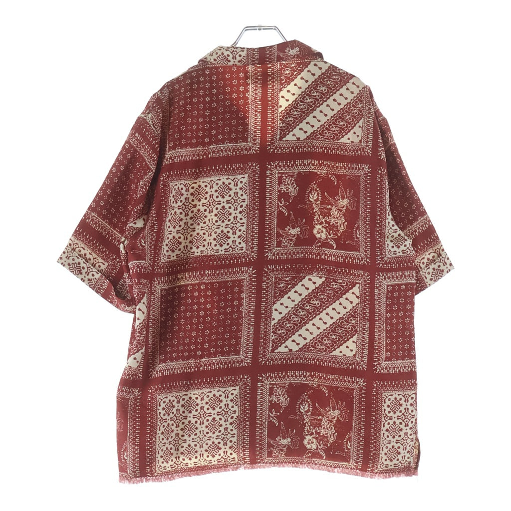 KITH(キス) 24SS Silk Twill Reade Shirt Bitters KHM032055 シルクツイル バンダナ柄 半袖開襟シャツ レッド