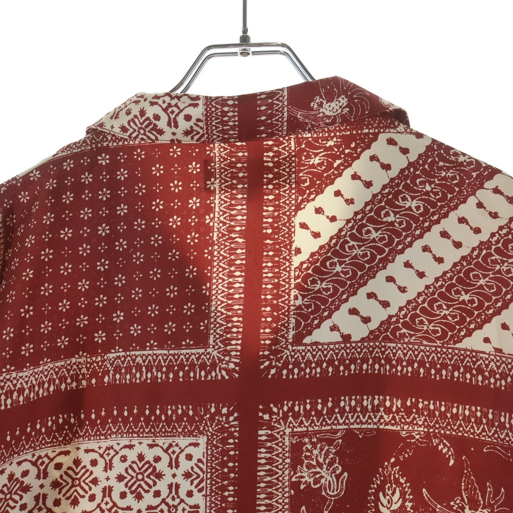 KITH(キス) 24SS Silk Twill Reade Shirt Bitters KHM032055 シルクツイル バンダナ柄 半袖開襟シャツ レッド