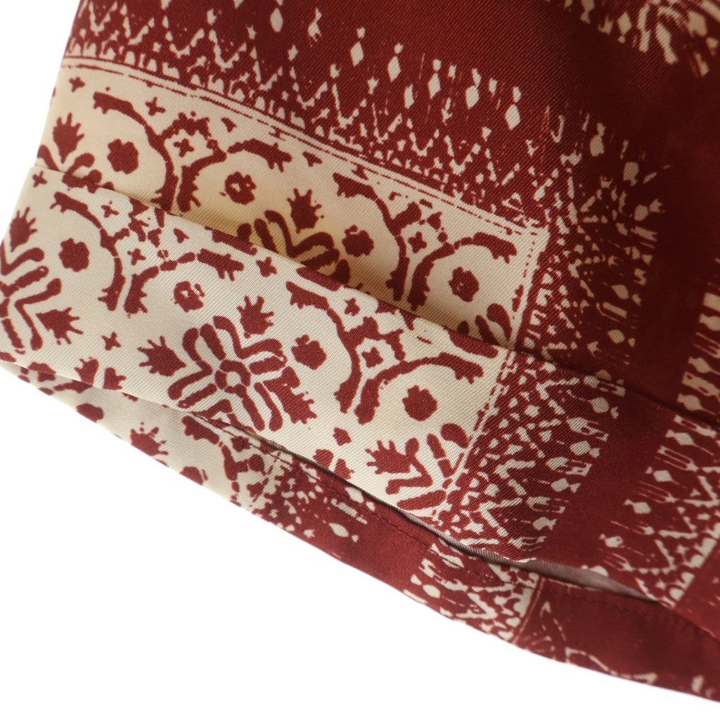 KITH(キス) 24SS Silk Twill Reade Shirt Bitters KHM032055 シルクツイル バンダナ柄 半袖開襟シャツ レッド