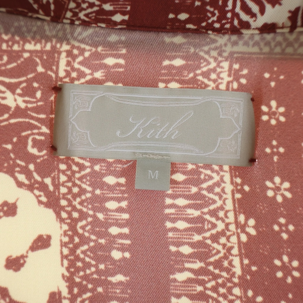 KITH(キス) 24SS Silk Twill Reade Shirt Bitters KHM032055 シルクツイル バンダナ柄 半袖開襟シャツ レッド