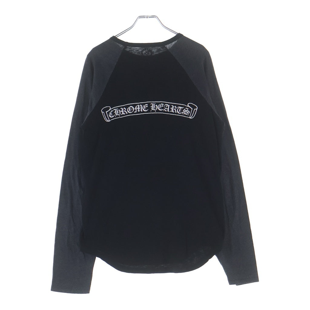CHROME HEARTS(クロムハーツ) CH L/ST-SHIRT ホースシュープリント ラグランスリーブ 長袖Tシャツ ロンT ブラック