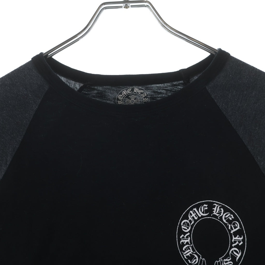 CHROME HEARTS(クロムハーツ) CH L/ST-SHIRT ホースシュープリント ラグランスリーブ 長袖Tシャツ ロンT ブラック