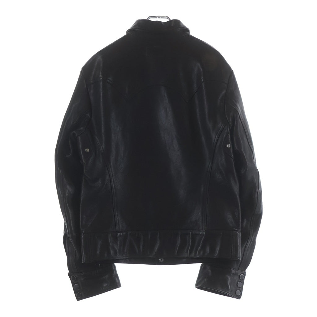 RRL(ダブルアールエル) LEATHER SHIRTS JACKET レザーシャツ ジャケット ブラック
