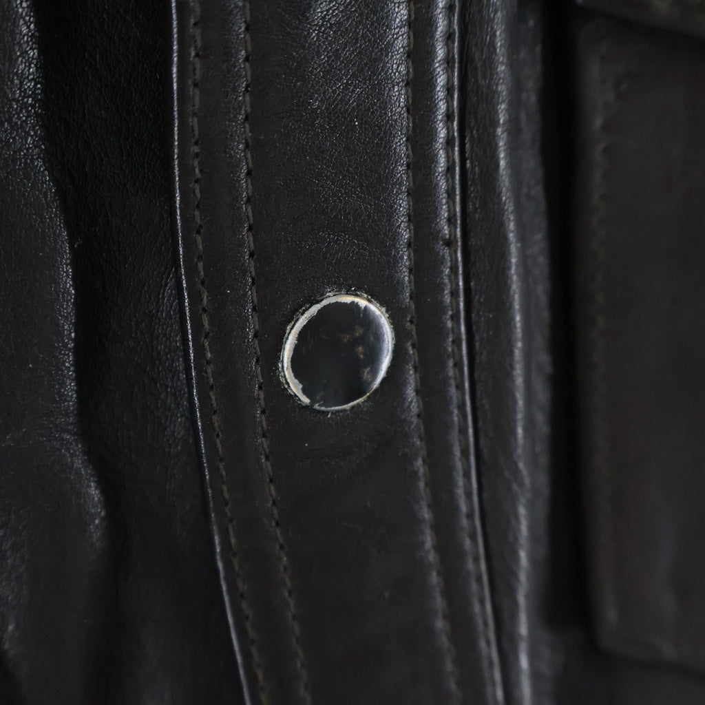 RRL(ダブルアールエル) LEATHER SHIRTS JACKET レザーシャツ ジャケット ブラック