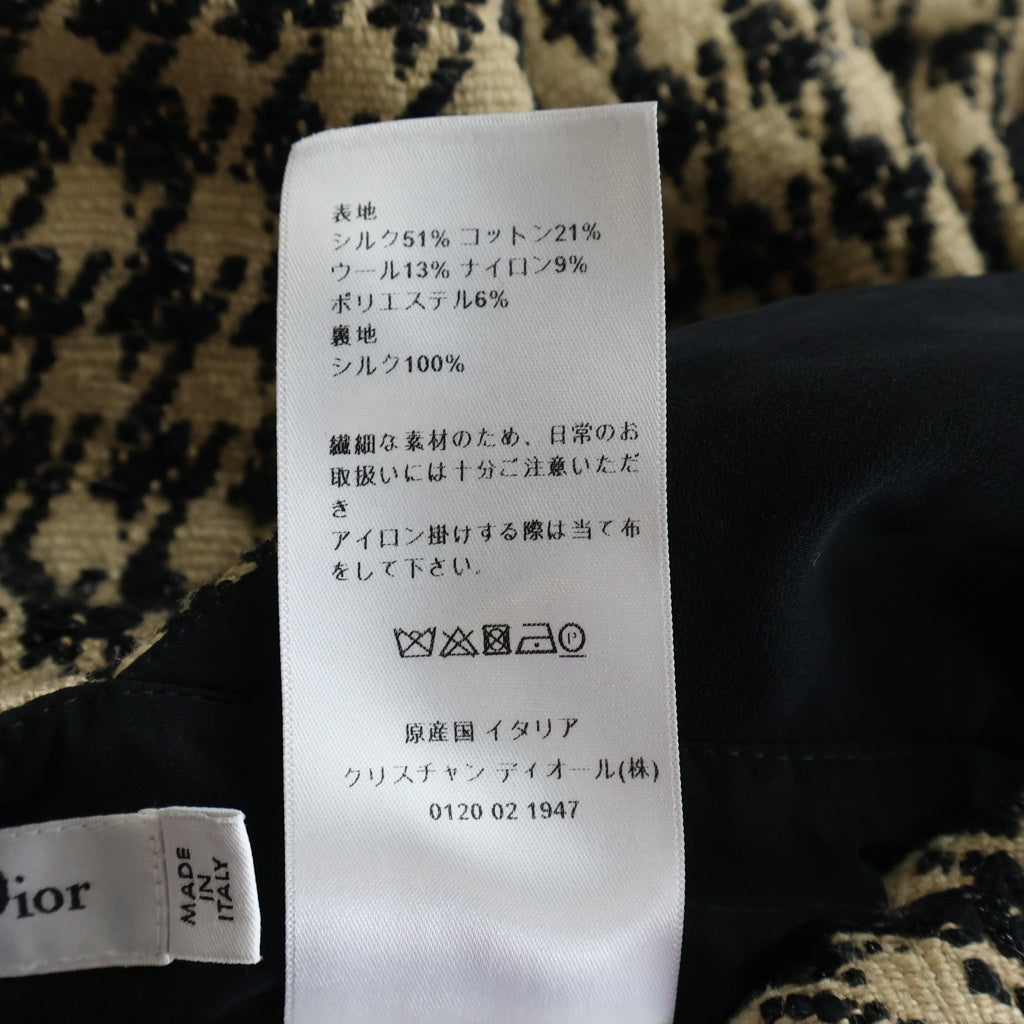 Christian Dior(クリスチャンディオール) 千鳥格子 ミニワンピース ブラウン 021B31A7722 レディース