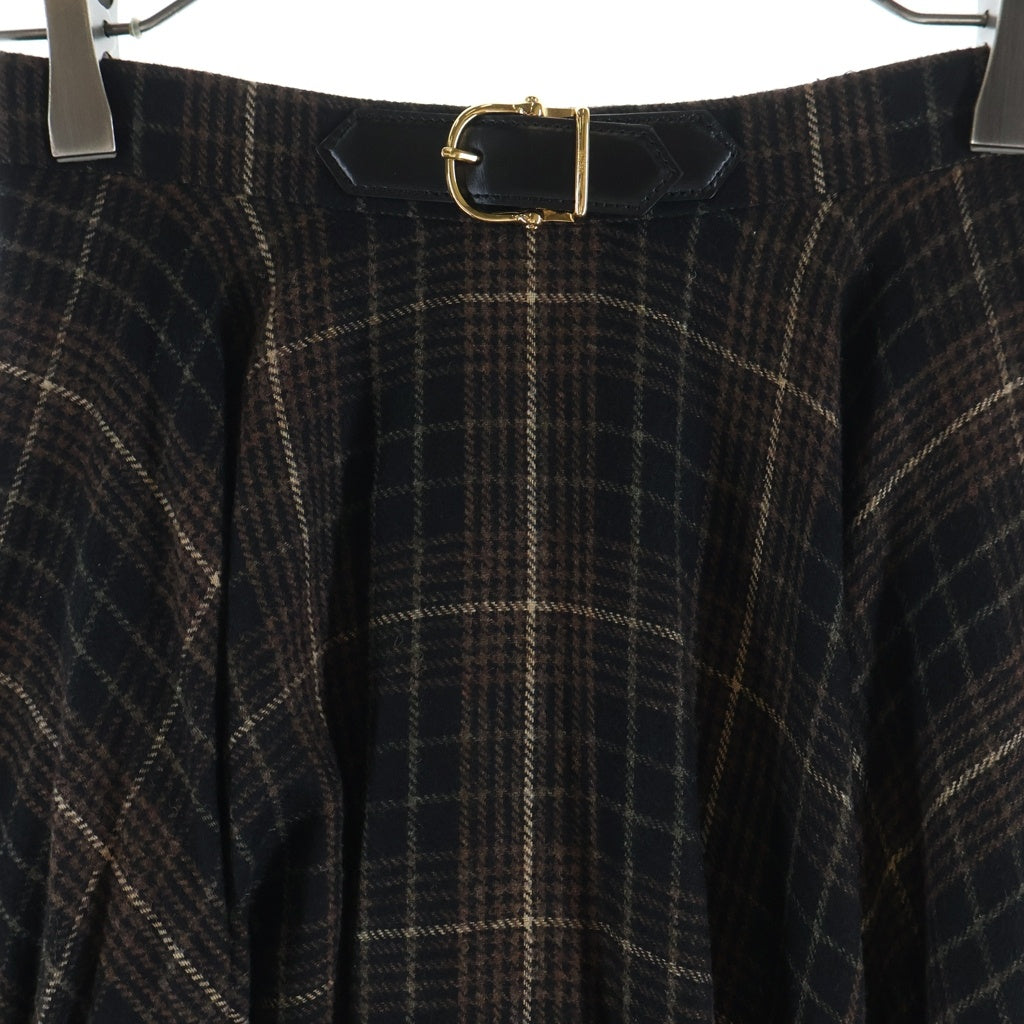 CELINE(セリーヌ) 21AW 90'S バックル付きベルト フランネル チェック ミディスカート 34 2J388344P レディース
