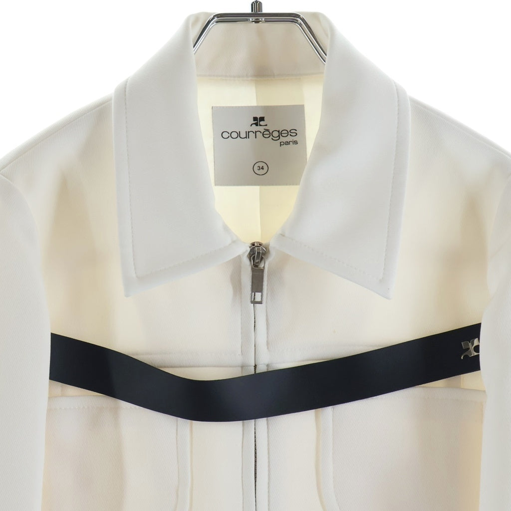 COURREGES(クレージュ) ツイルストラップジャケット ホワイト 123CBL081PL00070001 レディース
