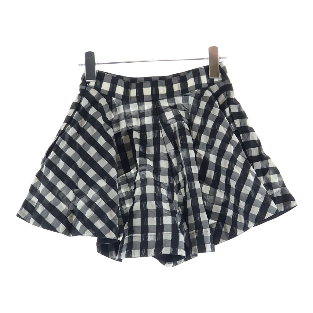 ALAIA(アライア) Archetypes AA9P01624T577 ギンガムシアサッカーショーツ ブラック/ホワイト レディース