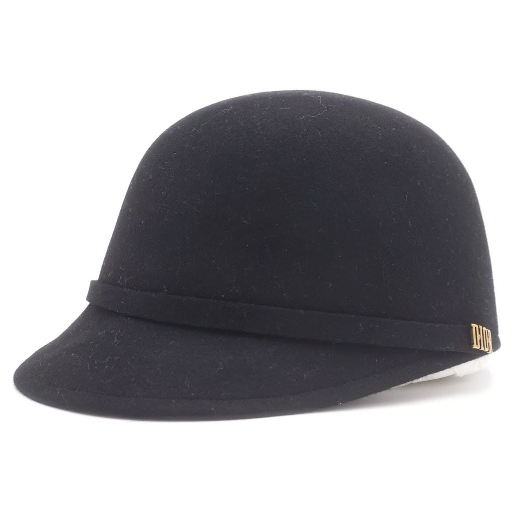 Christian Dior(クリスチャンディオール) メタルロゴ キャスケット キャップ 帽子 ブラック 94ATY920A893 レディース