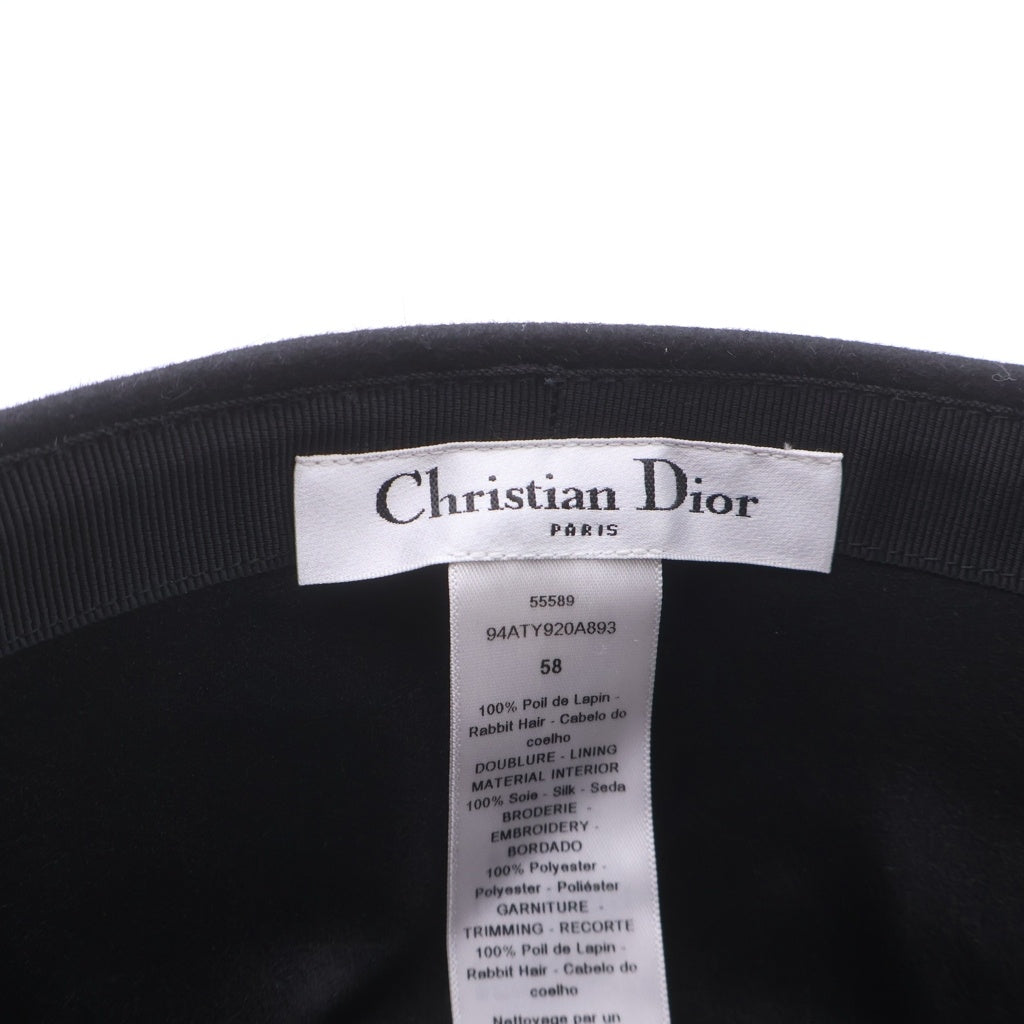 Christian Dior(クリスチャンディオール) メタルロゴ キャスケット キャップ 帽子 ブラック 94ATY920A893 レディース