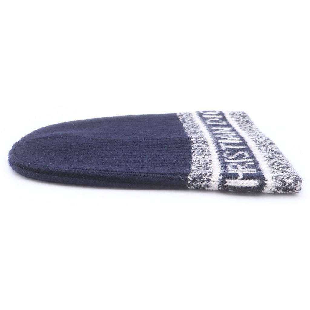 Christian Dior(クリスチャンディオール) D-White Beanie 15DWI716I177 カシミア ニット帽 帽子 ネイビー