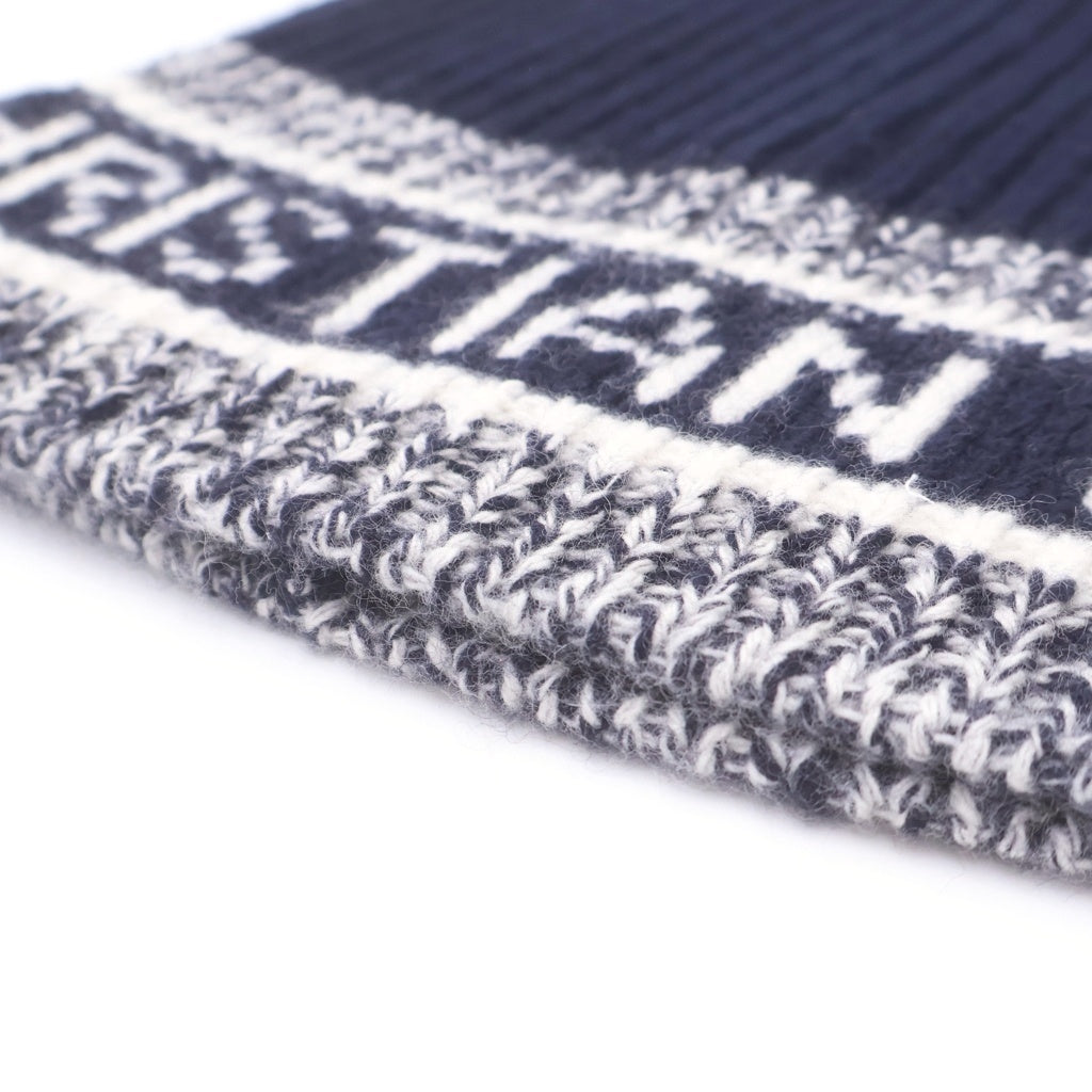 Christian Dior(クリスチャンディオール) D-White Beanie 15DWI716I177 カシミア ニット帽 帽子 ネイビー