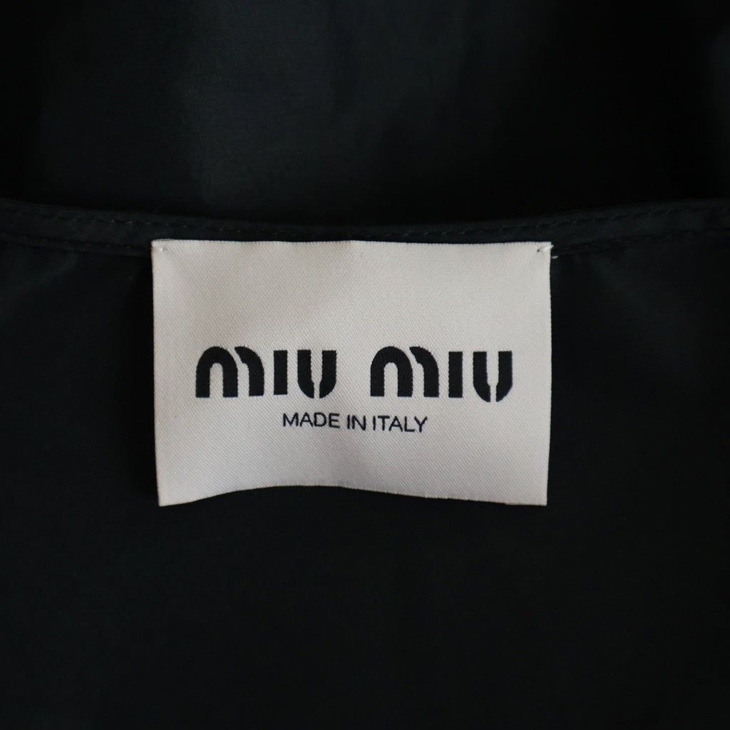 miumiu(ミュウミュウ) Technical Fabric Mini Dress MF5279 S000 ロゴプリント マルチポケット ジップアップミニドレス ベスト レディース ブラック