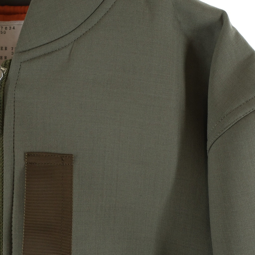 Sacai(サカイ) 25SS Suiting Bonding Blouson 25-07634 スーチング ボンディング ブルゾンジャケット カーキ