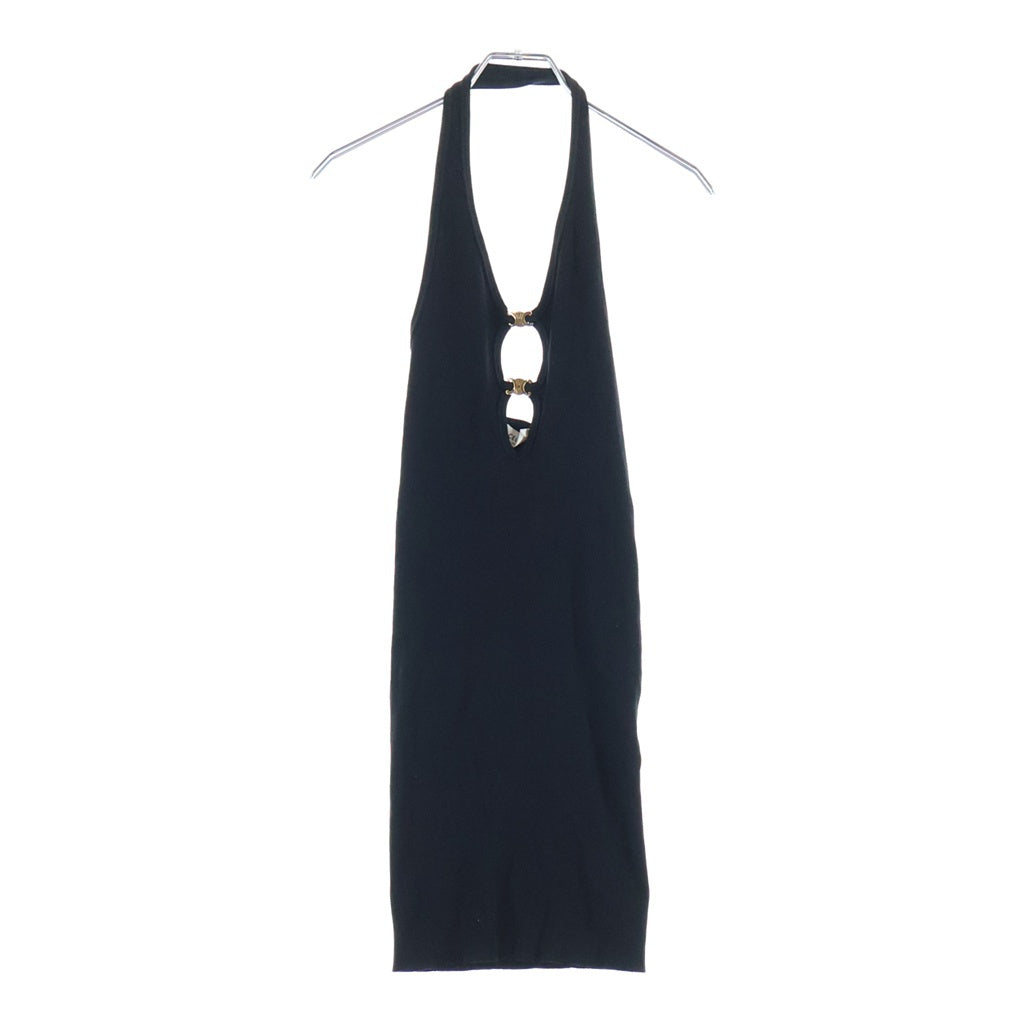 CELINE(セリーヌ) トリオンフ オープンバック シルク混 ミニドレス レディース 2AI60898T.38NO ブラック