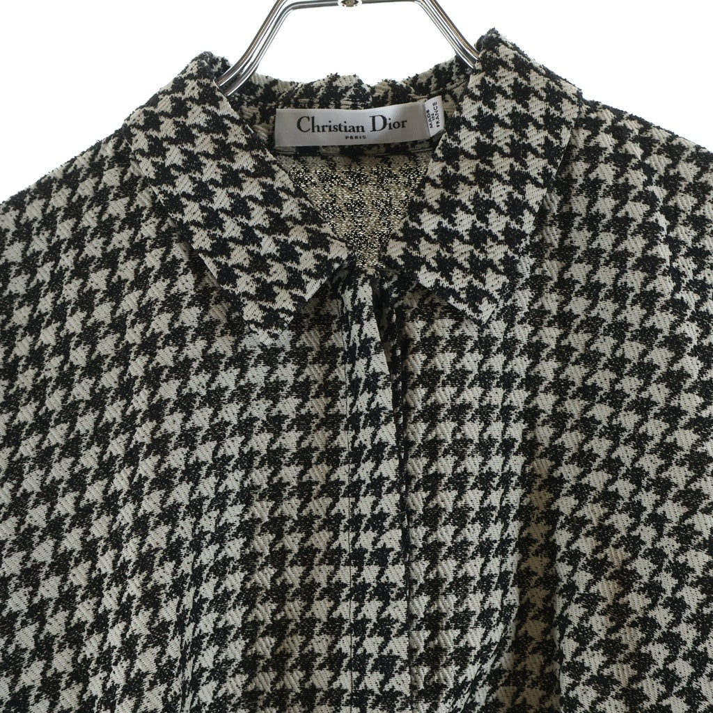 Christian Dior(クリスチャンディオール) ハウンドトゥース コットンシルク ワンピース ドレス レディース 211R15A7801 ブラック/ホワイト