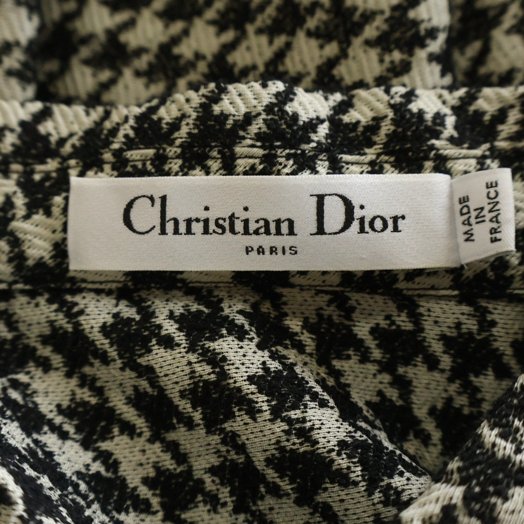 Christian Dior(クリスチャンディオール) ハウンドトゥース コットンシルク ワンピース ドレス レディース 211R15A7801 ブラック/ホワイト