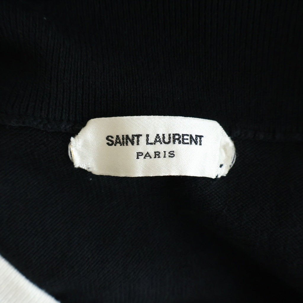 SAINT LAURENT PARIS(サンローランパリ) ロゴ刺繍 ノースリーブ ポロ ニット レディース 690763 YA2IC ブラック