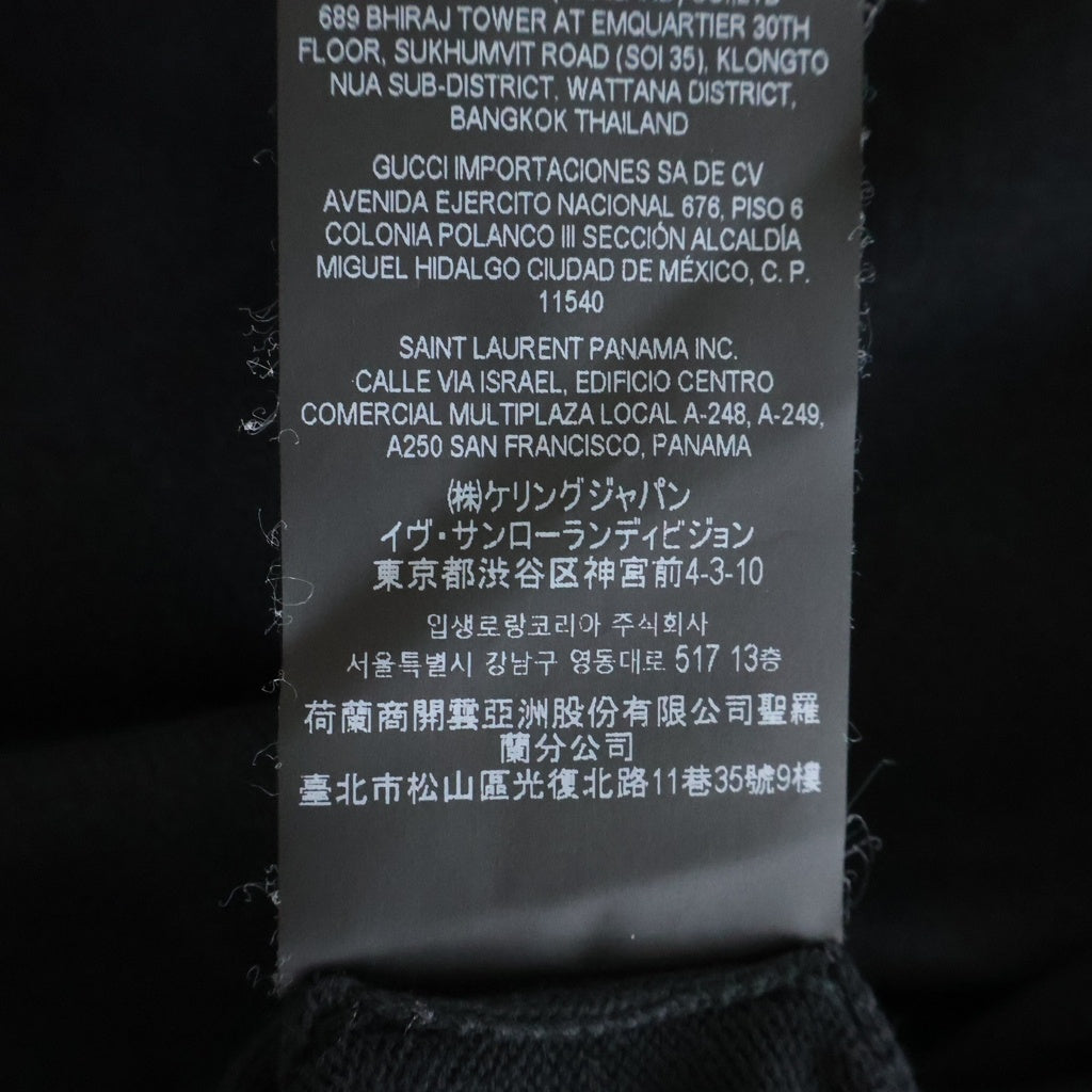 SAINT LAURENT PARIS(サンローランパリ) ロゴ刺繍 ノースリーブ ポロ ニット レディース 690763 YA2IC ブラック