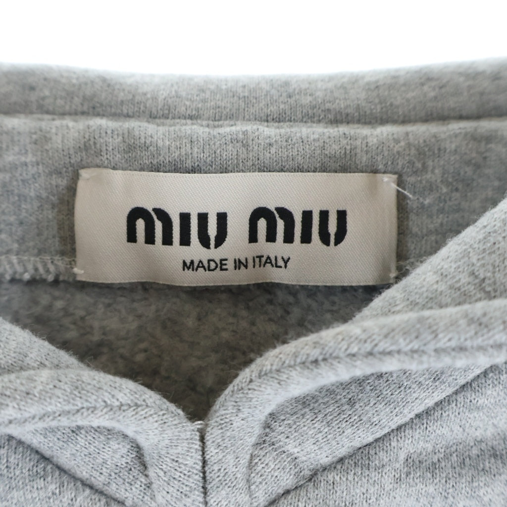 miumiu(ミュウミュウ) 23AW ロゴクロップド スウェットトレーナー レディース MJL869 102J グレー