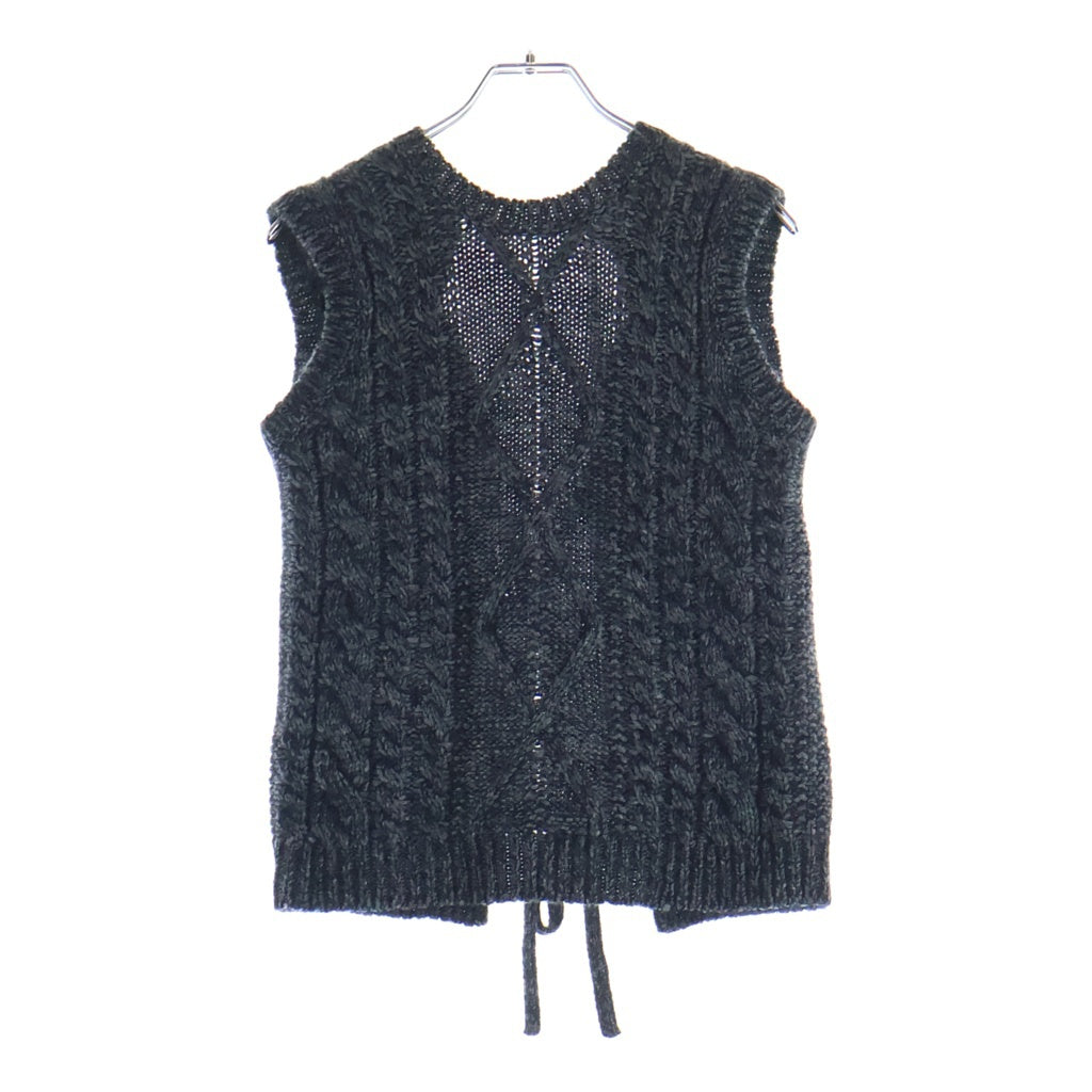 Christian Dior(クリスチャンディオール) カシミヤ ケーブルニット ベスト グレー 344T40AM039 レディース