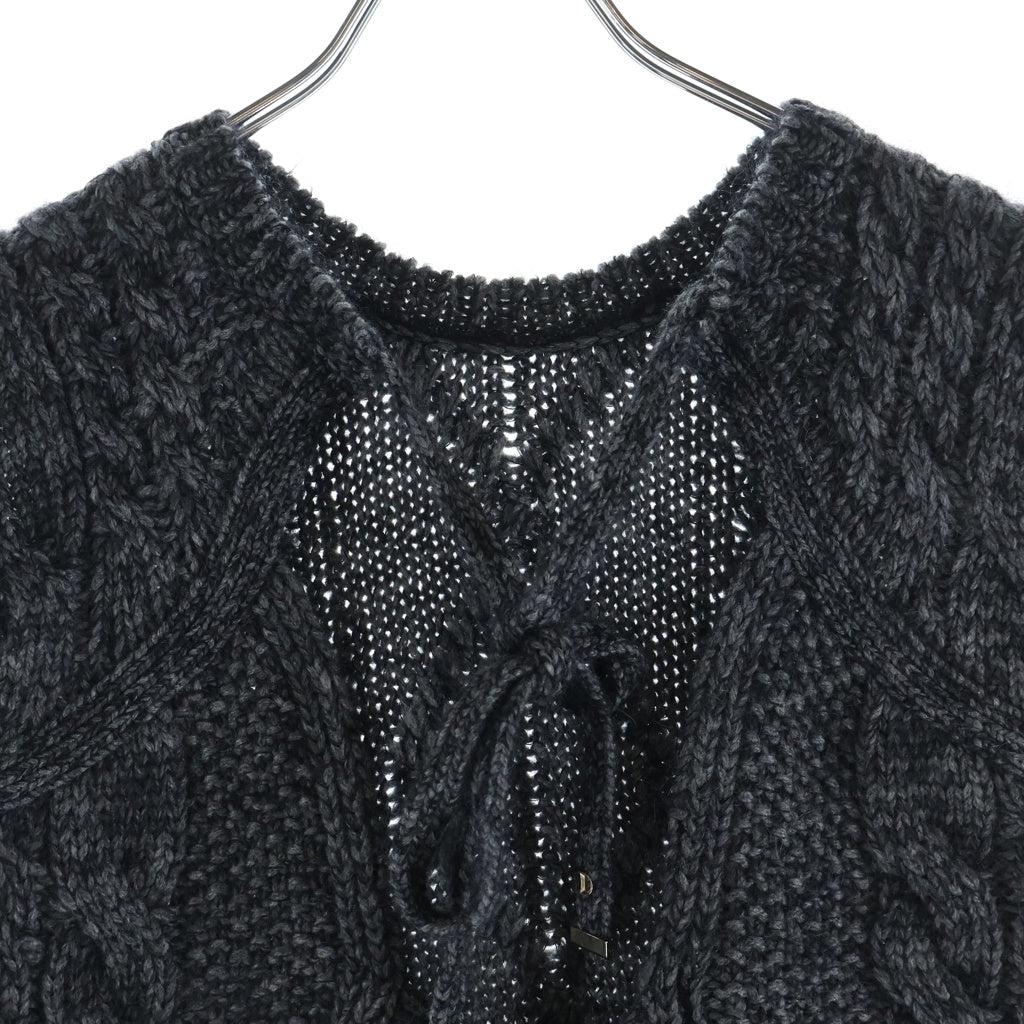 Christian Dior(クリスチャンディオール) カシミヤ ケーブルニット ベスト グレー 344T40AM039 レディース
