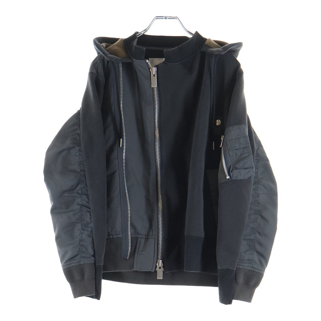 Sacai(サカイ) 23AW Sponge Sweat Hoodie 23-06872 スポンジスウェットジップアップパーカー レディース グレー