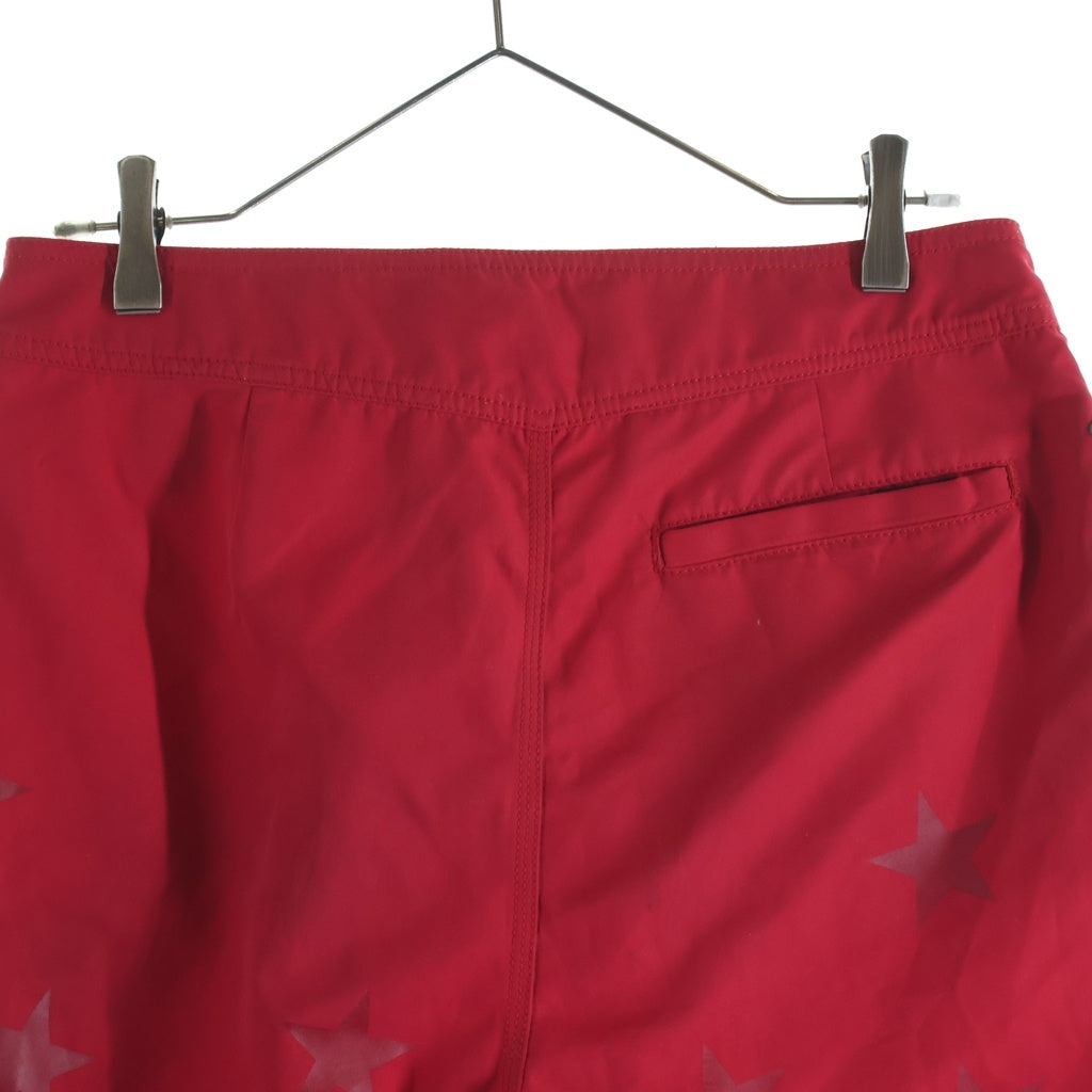 CHROME HEARTS(クロムハーツ) Cross Leather Patch Star Print Swim Pants クロス レザーパッチ スタープリント スウィムパンツ レッド