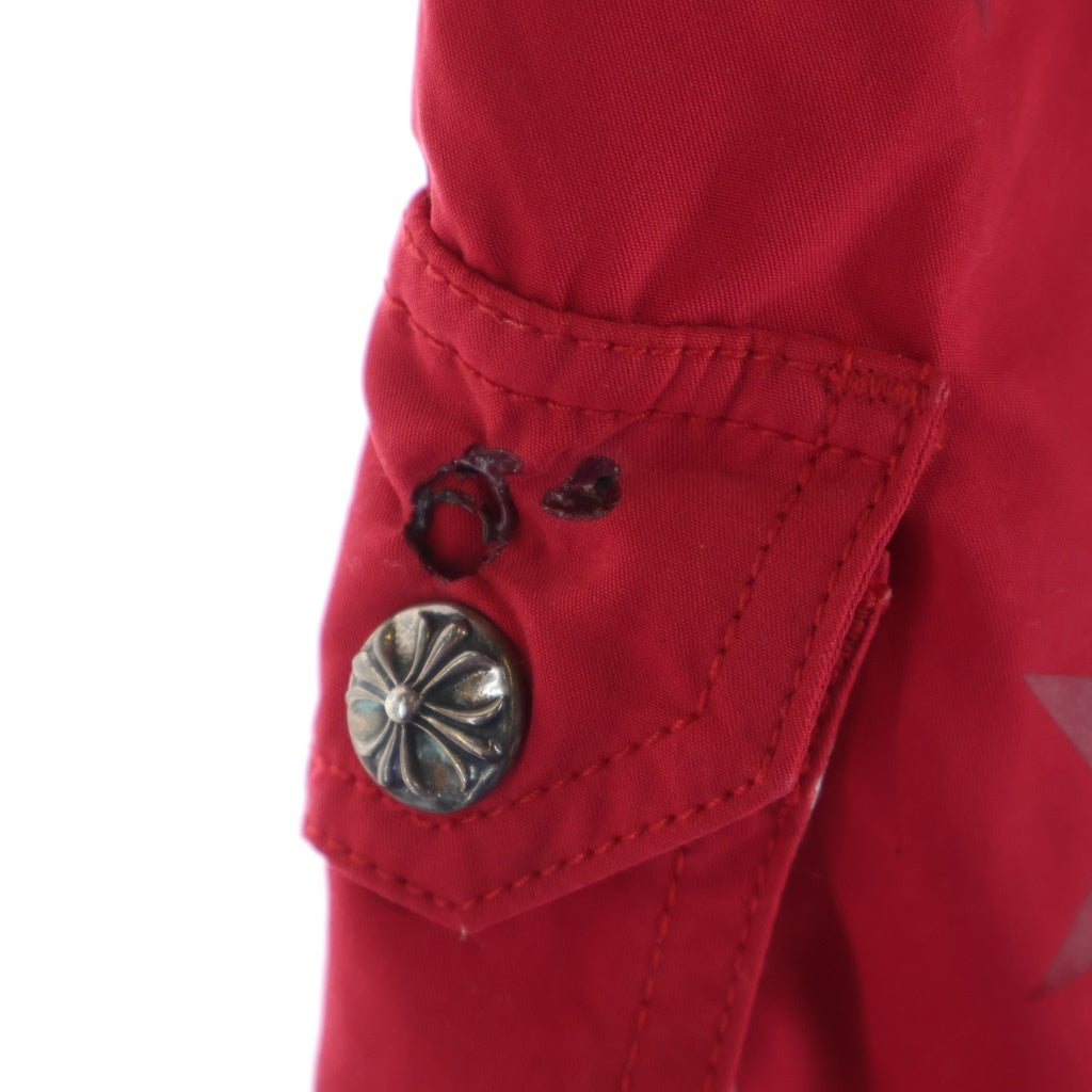 CHROME HEARTS(クロムハーツ) Cross Leather Patch Star Print Swim Pants クロス レザーパッチ スタープリント スウィムパンツ レッド