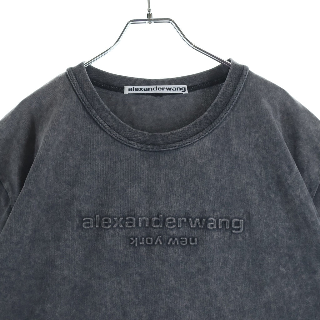 ALEXANDER WANG(アレキサンダーワン) Washed T-Shirt エンボスロゴ 半袖Tシャツ グレー