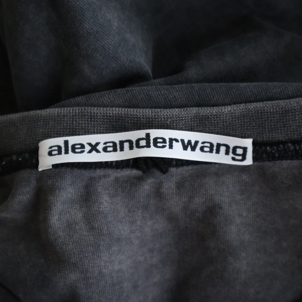 ALEXANDER WANG(アレキサンダーワン) Washed T-Shirt エンボスロゴ 半袖Tシャツ グレー