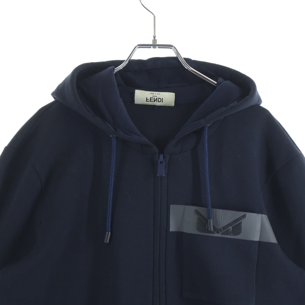 FENDI(フェンディ) Zip Up Hoodie モンスターバグズ ジップアップスウェットパーカー フーディー ブラック