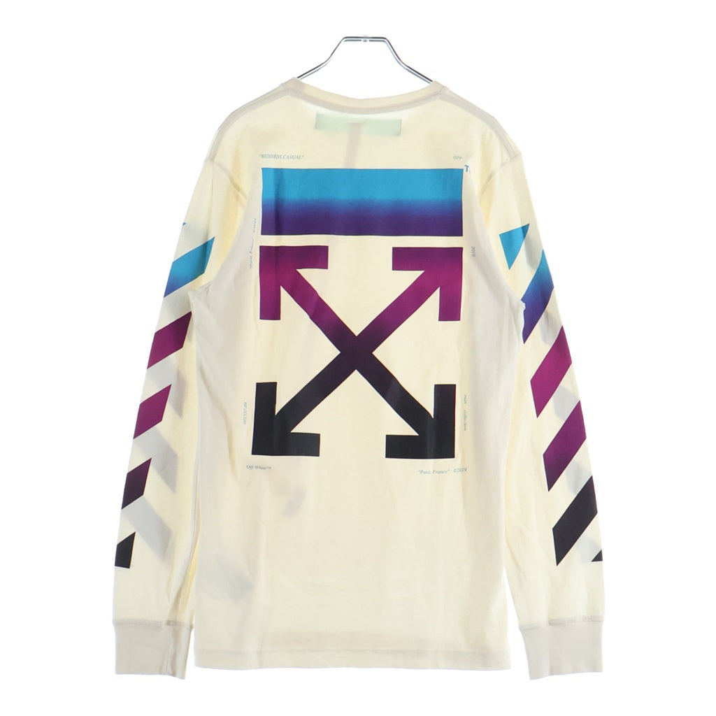 OFF-WHITE(オフホワイト) 18AW Diag Gradient L/S T-Shirt 長袖Tシャツ ロンT ホワイト OMAB001F18185005