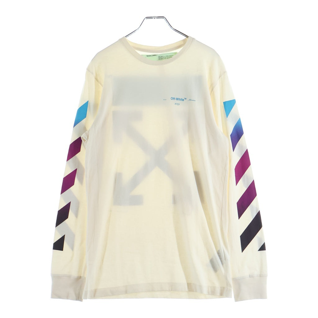 OFF-WHITE(オフホワイト) 18AW Diag Gradient L/S T-Shirt 長袖Tシャツ ロンT ホワイト OMAB001F18185005