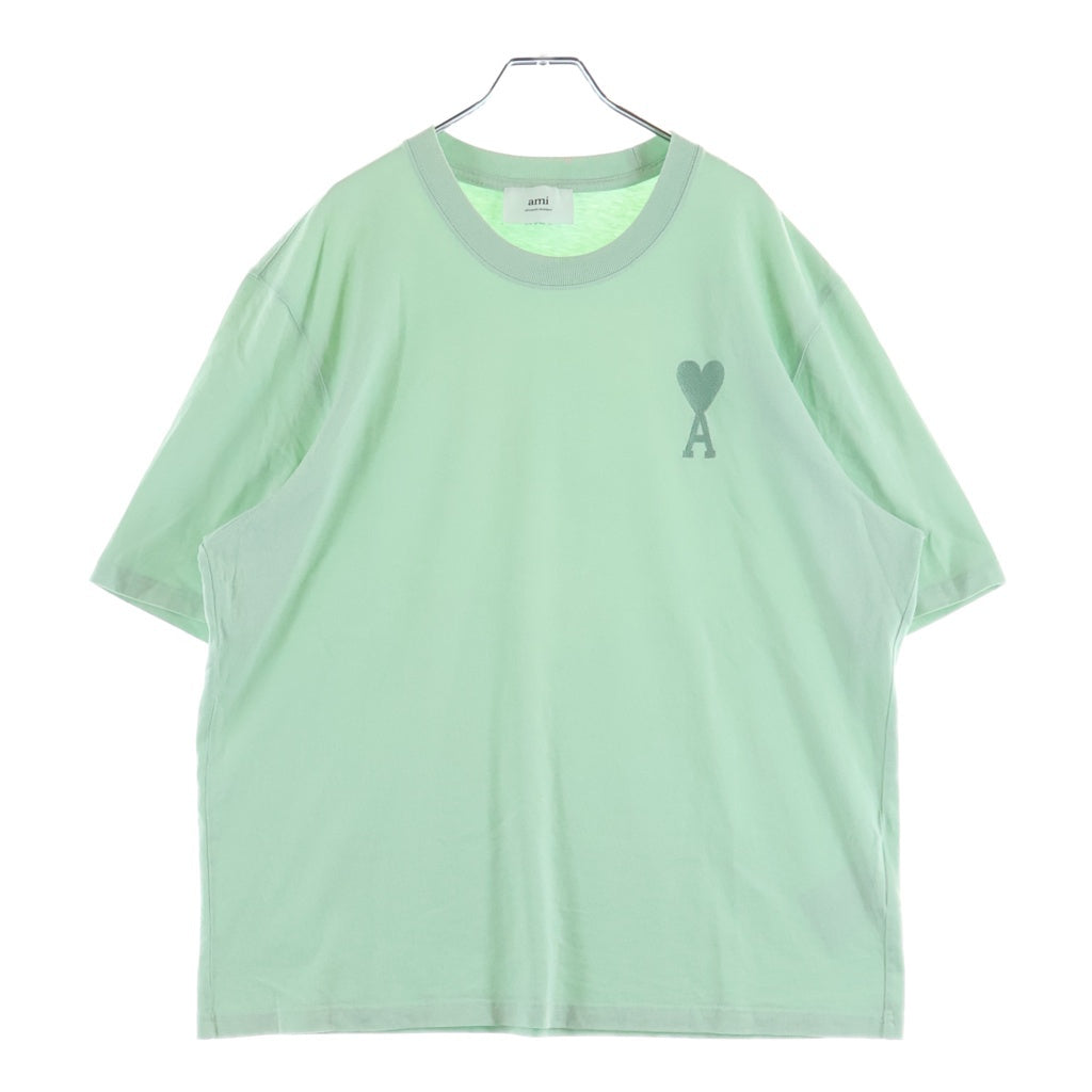 AMI Alexandre Mattiussi(アミアレクサンドルマテュッシ) T-Shirt ハートロゴ刺繍 半袖Tシャツ グリーン E22UTS002.726