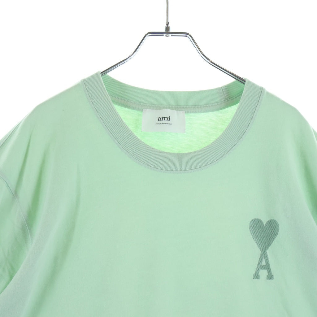AMI Alexandre Mattiussi(アミアレクサンドルマテュッシ) T-Shirt ハートロゴ刺繍 半袖Tシャツ グリーン E22UTS002.726