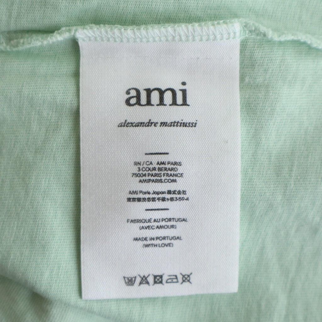 AMI Alexandre Mattiussi(アミアレクサンドルマテュッシ) T-Shirt ハートロゴ刺繍 半袖Tシャツ グリーン E22UTS002.726