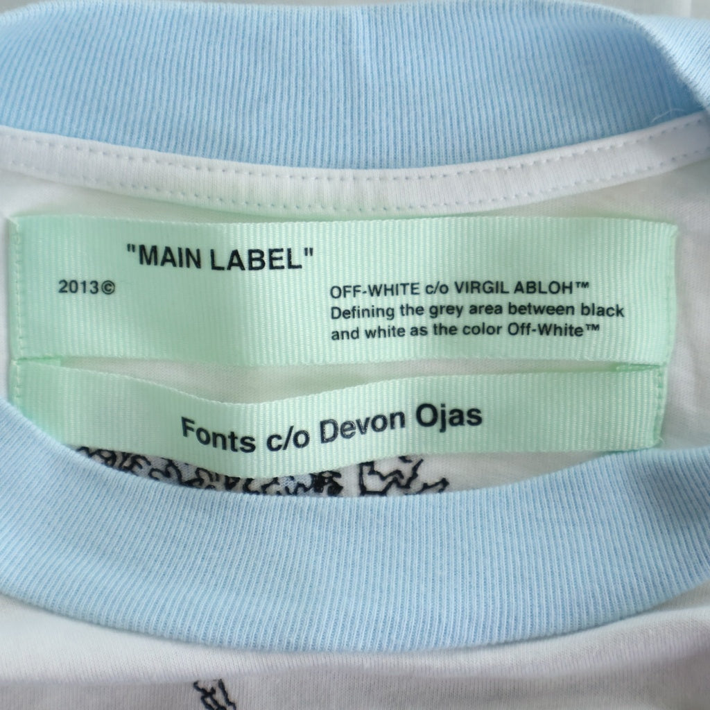 OFF-WHITE(オフホワイト) 18SS Tribute 1 New Oversize Tee ロゴ刺繍 半袖Tシャツ ホワイト OWAA029S18778122